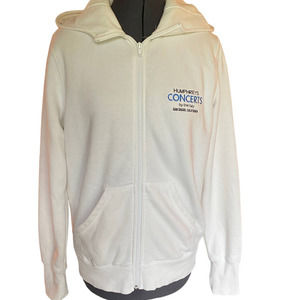 Sport Tek By Port Authority  White Full Front Zip Hooded Ad Jacket Ladies M